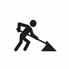 The worker icon is perfect for road signs, road repair work, flat illustration