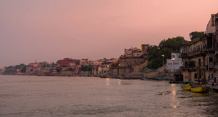 Sunset over the old holy city of Benaras