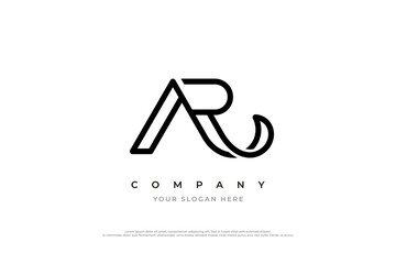 Initial Letter AR Logo Design Vector - obrazy, fototapety, plakaty
