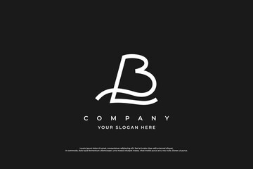 Initial Letter BL or LB Logo Design Vector