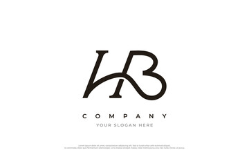 Initial Letter HB Logo Design Vector