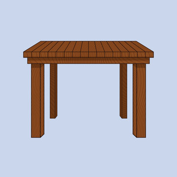 Wooden Table Illustration Vector Furniture Icon