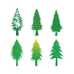 A set of Christmas trees. Merry Christmas and New Year Vector Tree Set Illustration

EPS10
RGB Color 
300DPI