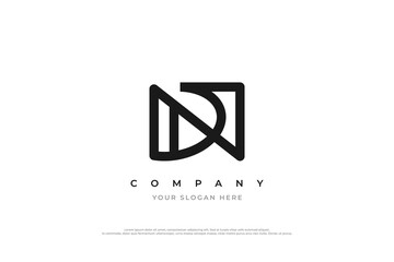 Initial Letter DN Logo or ND Logo Design Vector