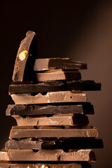 Chocolate tower, variety of different broken chocolate pieces
- 677622014