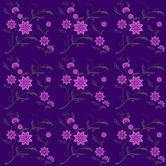 Fototapeta premium Floral background for textile, fabric, covers, wallpapers, print, gift wrapping, home decor. Illustration.