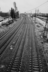 Train railway tracks in eastern europe