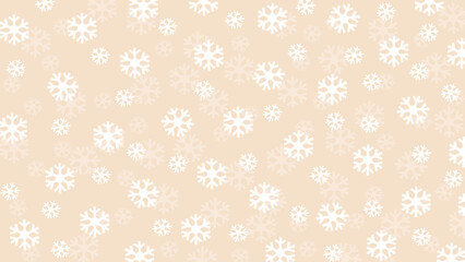 Beige and white seamless background with snowflakes