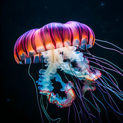 Vivid and shining jellyfish, Generative AI