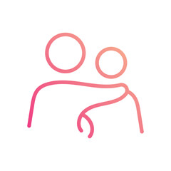 Compassion icon isolate white background vector stock illustration.