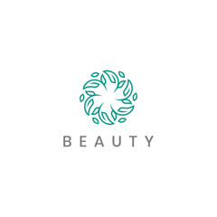 Floral hand drawn logo template vector in luxury elegant style