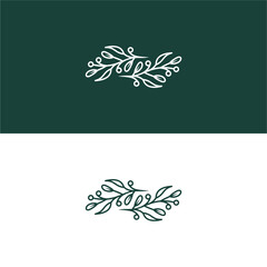 Obraz premium Ikon daun logo vektor templat