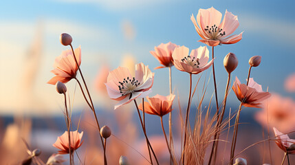 poppy flowers in the field HD 8K wallpaper Stock Photographic Image 