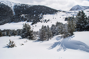 Snow covered mountain landscape