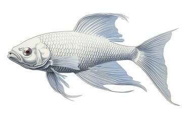 Illustration of a goldfish on a white background,