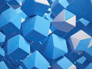 Abstract 3d render, blue geometric background designBy VAlex