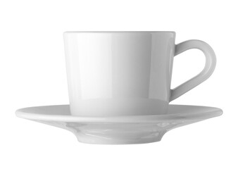 Coffee cup with plate on a transparent background. Isolated object. Element for design