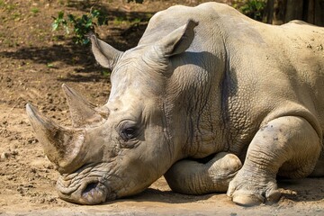Fototapeta premium white rhinoceros in latin ceratotherium simum