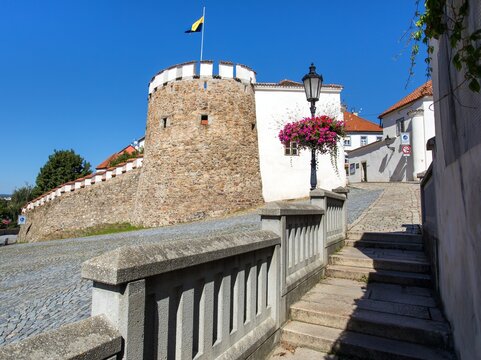 Pisek town, historical medieval fortification of town