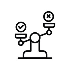 Ethics icon isolate white background vector stock illustration.