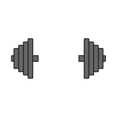 Parts of the barbell with weight plates discs.