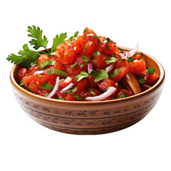 Salsa in a Bowl Isolated on Transparent or White Background, PNG