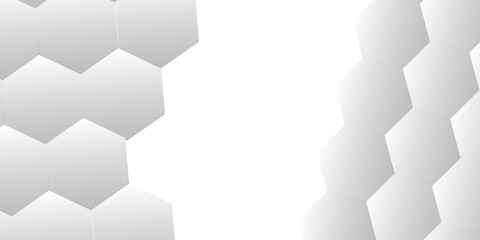 Technological hexagonal background with blue neon illumination
