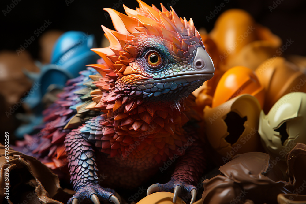 Poster An artistic interpretation of a hatchling's liberation from an eggshell, symbolizing the idea of breaking free and embracing new beginnings. 