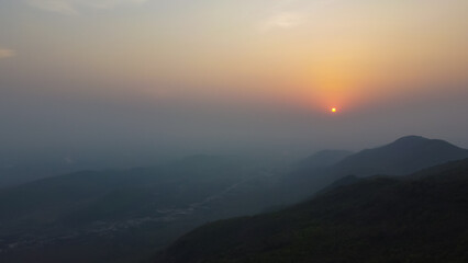 Dalma wildlife sanctuary, temple located at hilltop ,Jharkhand India, Aerial view