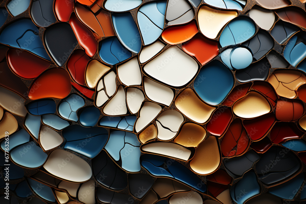 Leinwandbilder an artistic composition showcasing multiple eggshells at different stages of cracking, forming an in
