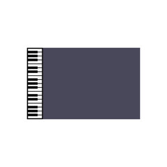 Long piano keyboard. Vector on white background.