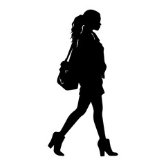 Women carrying bags vector silhouette illustration