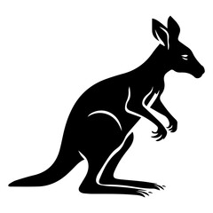 kangaroo icon vector silhouette illustration
