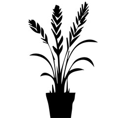 Plant vector silhouette illustration, tree plantation, small plant