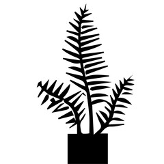 Plant vector silhouette illustration, tree plantation, small plant