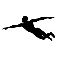 Swimming Pose vector silhouette illustration black color