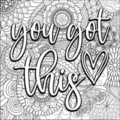 motivational quotes coloring pages design. yourself words coloring book pages design.  Adult Coloring page design, anxiety relief coloring book for adults.