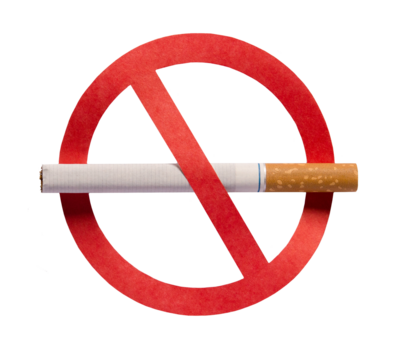 Stop smoking icon. No smoking concept. Red forbidden sign with a cigarette PNG, isolated on a transparent background. - Powered by Adobe