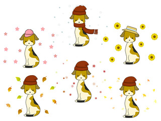 四季のビーグル犬セット