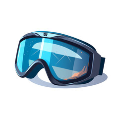 Simplified flat art illustration of ski glasses