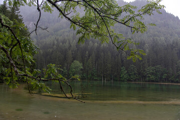 Jezersko lake in slovenian alps