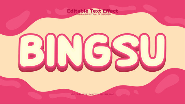 Pink and beige bingsu 3d editable text effect - font style