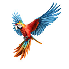 Flying parrot isolated - obrazy, fototapety, plakaty