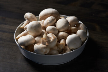 Fresh champignon mushrooms