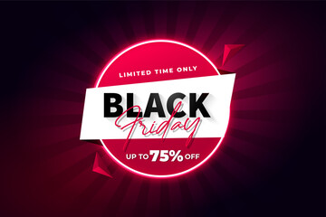 Black Friday sales special discount promotion store offer banner with modern realistic 3d glowing gradient template design abstract vector banner