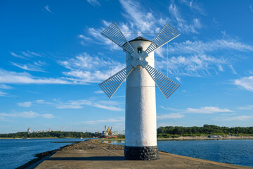 A view of the windmill in Swinoujscie on the Baltic Sea
