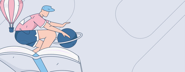 Education learning people flat vector concept hand drawn illustration
