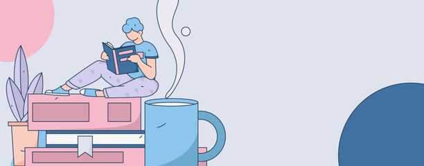 Education learning people flat vector concept hand drawn illustration
