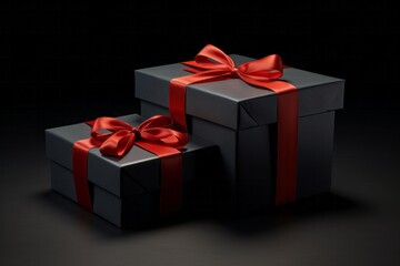 red gift box with ribbon