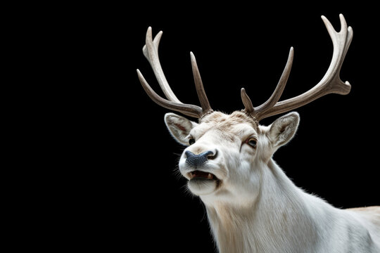A close-up photograph of a deer with majestic antlers. Perfect for nature and wildlife enthusiasts.